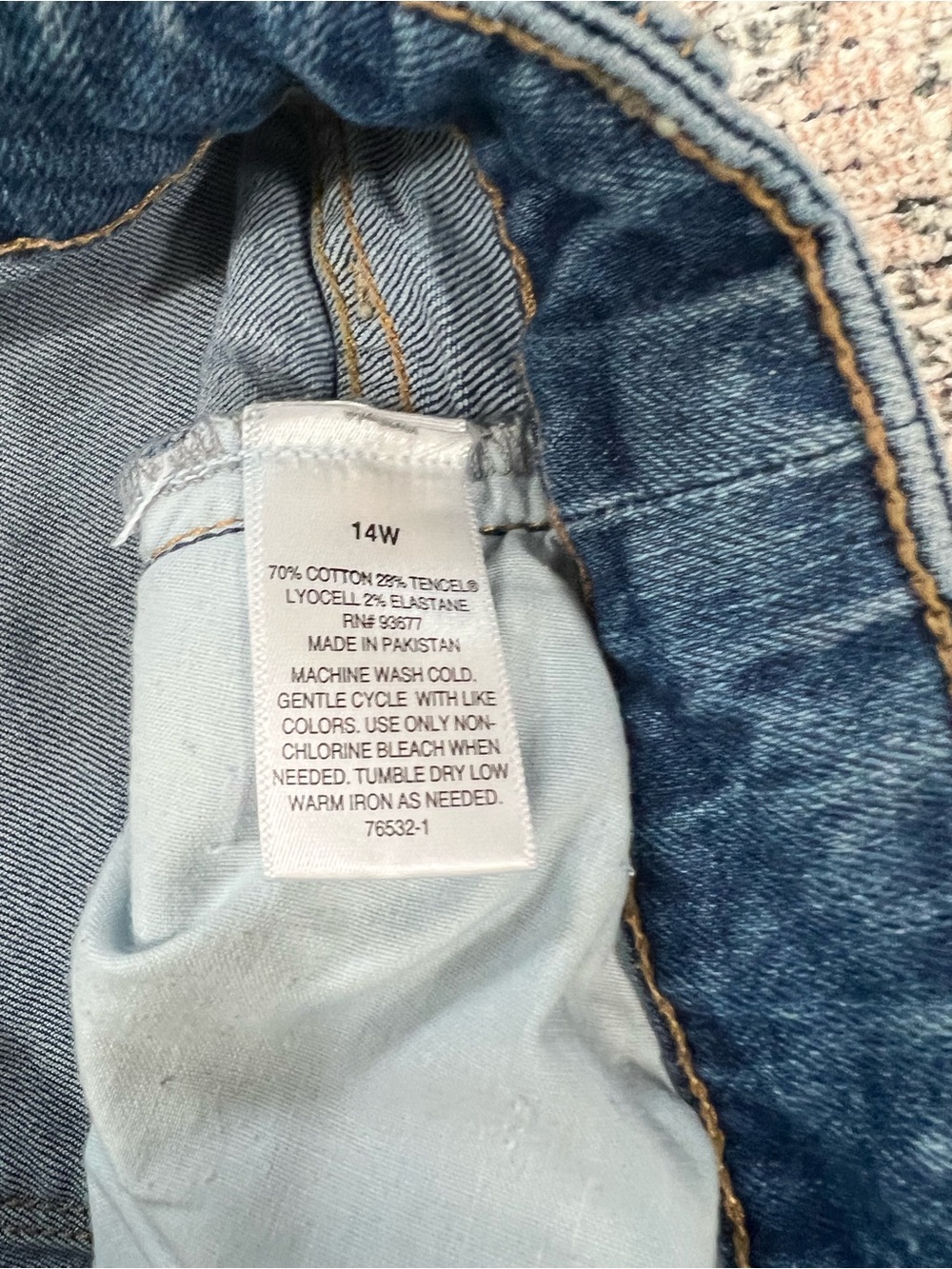 Ana Mid Rise Boyfriend Jeans Women's 14W Blue Denim Stretch - Picture 7 of 12